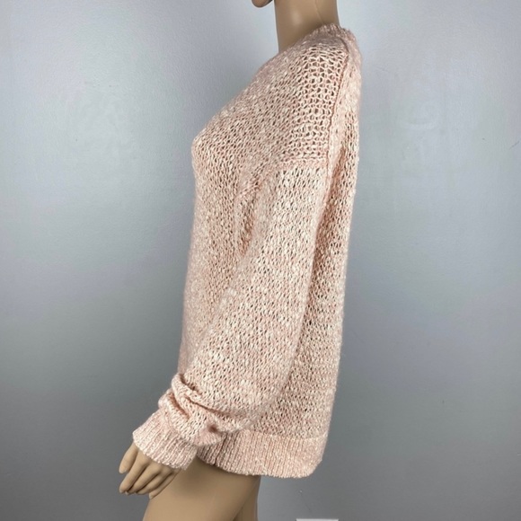 NEW MADEWELL PINK MARLED KNIT PULLOVER SWEATER - Picture 5 of 9